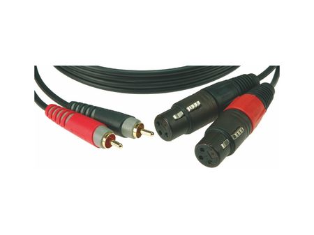 Image principale du produit KLOTZ AT-CF0100 câble doré double RCA vers XLR Neutrik femelle 1m