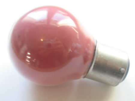 Image principale du produit Ampoule sphérique B22 230V 15W rouge poudré