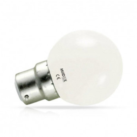 Image principale du produit Ampoule sphérique B22 230V LED 1W BLANC CHAUD