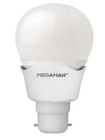 Image principale du produit Lampe led B22 megaman sphérique 7w blanc chaud 2800K 400 lumens dimmable