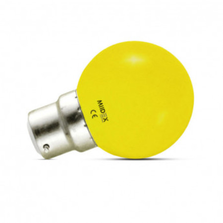 Image principale du produit Ampoule sphérique B22 230V LED 0,8W JAUNE