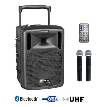 Image principale du produit BE9610 UHF Media Power acoustics - Enceinte autonome sur batterie 2 micro sans fil lecteur USB Bluetooth