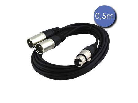 Image principale du produit Cable adaptateur en Y XLR 3 broches femelle vers 2 males CAB 2138 0.5m