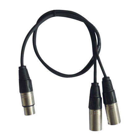 Image principale du produit Câble bretelle audio en Y 1 XLR femelle vers 2 mâles 60cm