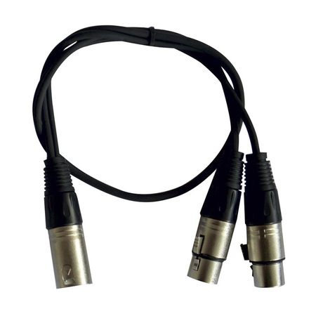Image principale du produit Câble bretelle audio en Y 1 XLR mâle vers 2 femelles 60cm