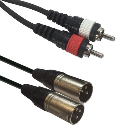 Image principale du produit cable adaptateur 2 RCA Cinch Males vers 2 XLR males 1,5m