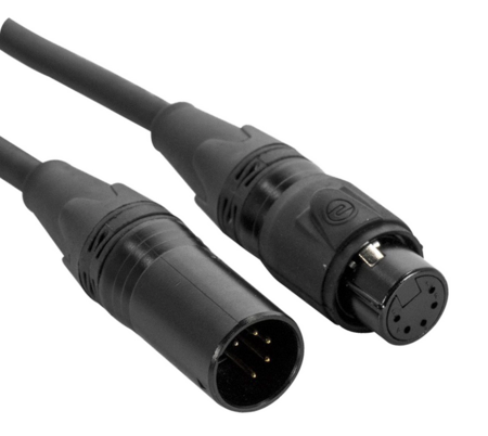 Image principale du produit cable DMX 110ohms XLR 5 broches male Femelle 0,5m IP65