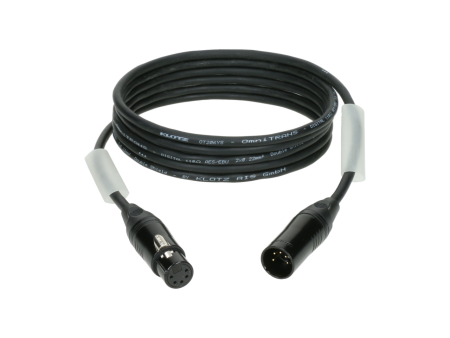 Image principale du produit Câble DMX Klotz 110ohms XLR 5 broches male Femelle connecteurs noirs 10m