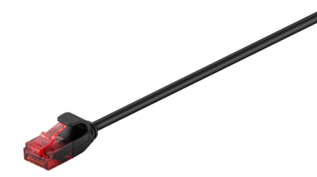 Image principale du produit Câble RJ45 CAT6 fin et souple blindage U/UTP noir 50cm