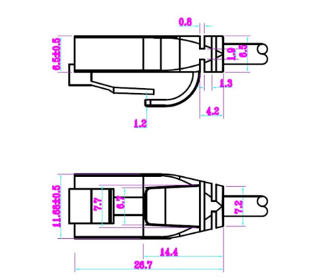 Image secondaire du produit Câble RJ45 CAT6 fin et souple blindage U/UTP noir 50cm