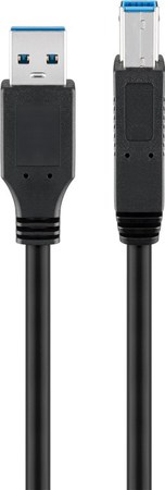 Image principale du produit Câble USB-A vers USB-B 3.0 5Gbit/s 0m25 noir