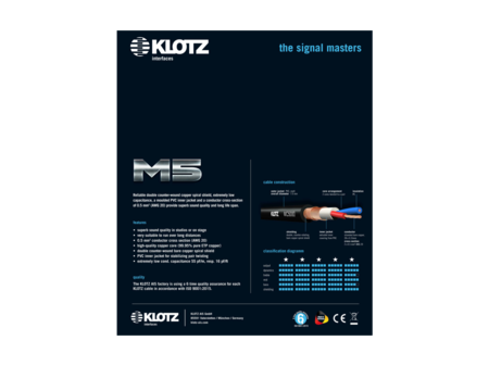 Image nº4 du produit M5 Klotz - Câble XLR studio suprême double blindage connectique neutrik 3m