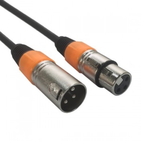 Image principale du produit Câble XLR audio ou micro mâle femelle 1m repérage orange