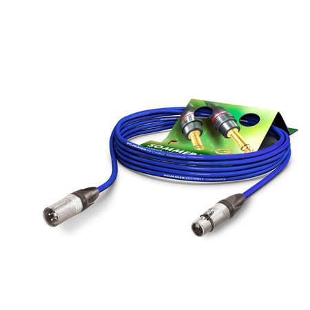 Image principale du produit Câble micro 10m Bleu Sommer câble monté en XLR 3 points Neutrik