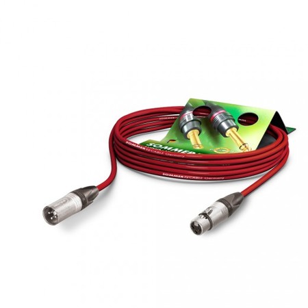 Image principale du produit Câble micro 10m Rouge Sommer câble monté en XLR 3 points Neutrik