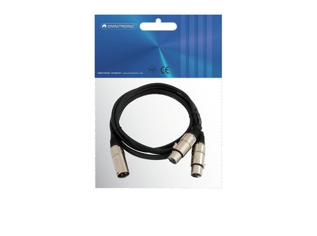 Image nº3 du produit cable adaptateur en Y XLR 3 broches male vers 2 femelles 1,50m