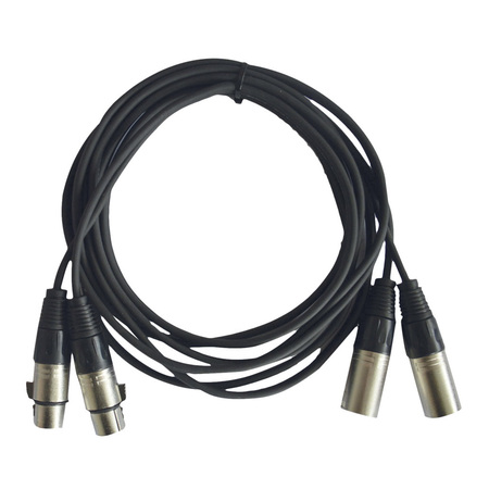 Image principale du produit Cordon audio double XLR mâle - femelle longueur 60cm