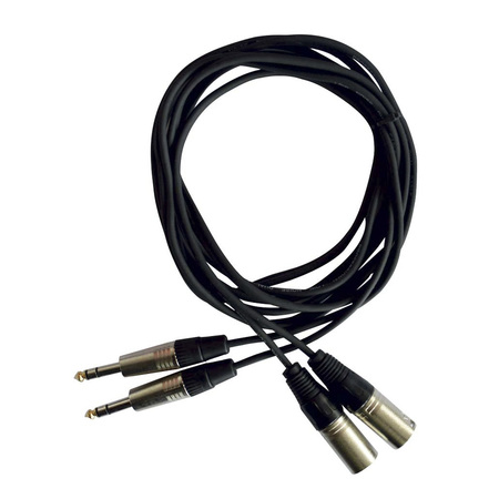 Image principale du produit Cordon audio double Jack TRS vers XLR mâle longueur 1m50