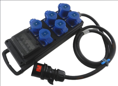 Image principale du produit Coffret tétra 32A équipé de 6 socles P17 16A mono