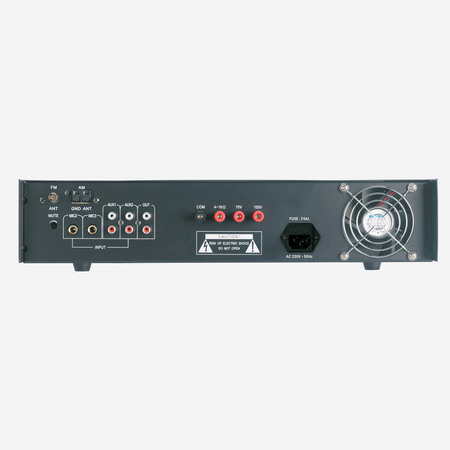 Image secondaire du produit COMBO 130 Audiophony - Ampli public adress ligne 100V 5 entrées + player 130W