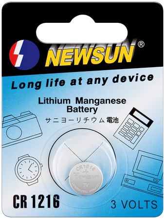 Image principale du produit Pile lithium CR1216 3V diamètre 12mm épaisseur 1.6mm