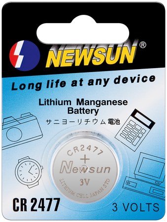 Image principale du produit Pile lithium CR2477 3V diamètre 24mm épaisseur 7.7mm