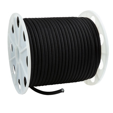Image principale du produit Drisse préétirée noire 12mm bobine de 100m
