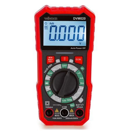 Image nº10 du produit DVM020 Velleman - Multimetre, Tension, courant, résistance, continuité et température