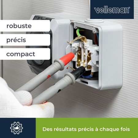 Image nº13 du produit DVM020 Velleman - Multimetre, Tension, courant, résistance, continuité et température