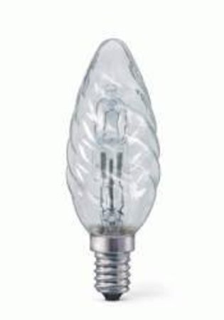 Image principale du produit Lampe E14 flamme torsadée 230V 42W halogène éco équivalent 60W