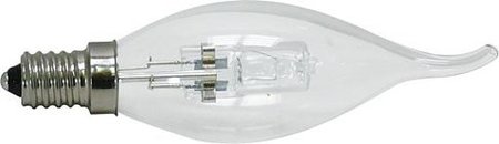 Image principale du produit Ampoule E14 230V 28W flamme coup de vent claire halogène équivalent 37W