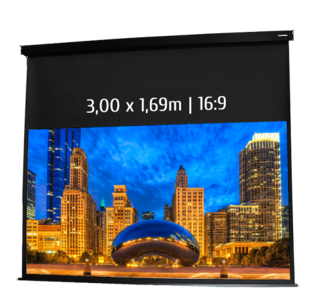 Image principale du produit Ecran de projection motorisé 3,00 x 1,69m - Format 16:9 - Carter noir-