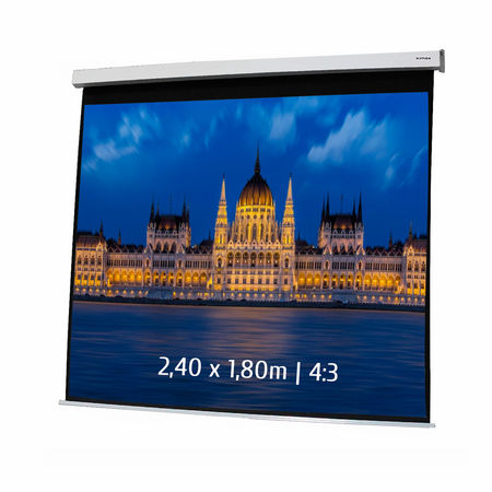 Image principale du produit Écran de projection 2.40 x 1.80 m motorisé pour vidéo projecteur 4:3