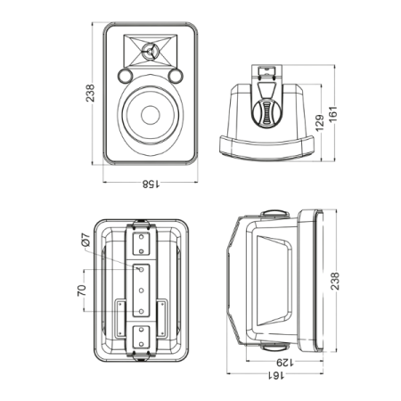 Image nº3 du produit EHP420IPB Audiophony - Paire d'enceinte tropicalisée 4p 20W - 100V