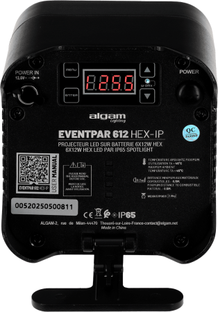 Image nº4 du produit EVENTPAR612-HEX-IP Algam Lighting - Projecteur led sur batterie 6 X 12W RGBWA + UV - Wireless dmx - IP65