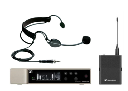 Image principale du produit EW-D ME3 (R1-6) Sennheiser - Pack sans fil emetteur pocket et base avec serre tête ME3