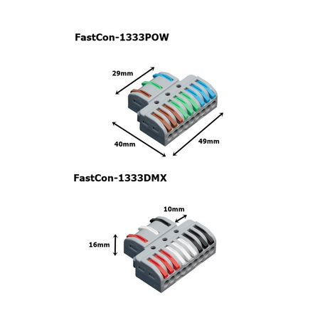 Image nº3 du produit FastCon-1333DMX Contest Architectural Lighting - Lot de 10 connections rapides pour DMX 3 x 1 entrées vers 3  x 3 sorties