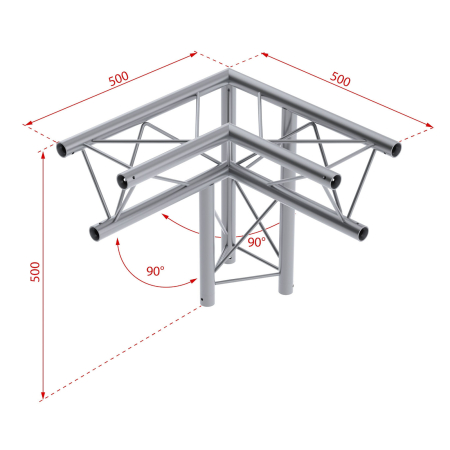 Image nº3 du produit DECO22T-AG02 Contestage - Angle Triangulaire 220 mm 3 directions 50 cm droit 90° Livré avec 2x kits de jonction