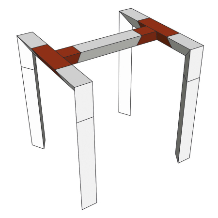 Image secondaire du produit DECO22T-AG04 Contestage - Angle Triangulaire 220 mm 3 directions 90° Livré avec 2x kits de jonction
