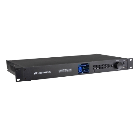 Image principale du produit WEBTUNE Jb Systems - Lecteur audio 19 pouces 1U équipé d’un écran couleur 2,4 pouces, compatible radio Internet, DAB+, FM