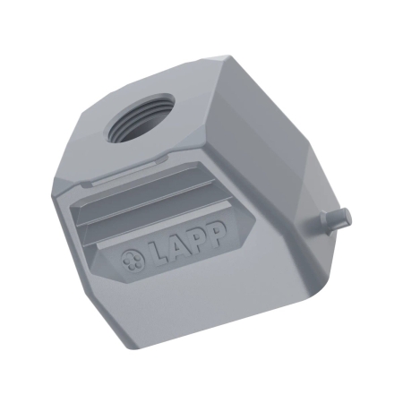 Image principale du produit Capot à sortie droite arrière pour connecteur Type Harting 6 pôles M20