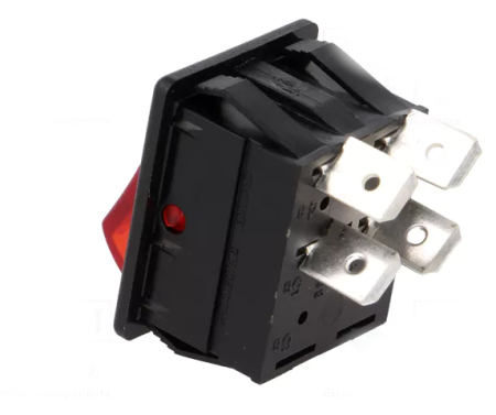 Image secondaire du produit Interrupteur à bascule bipolaire 16A Rouge avec temoin lumineux