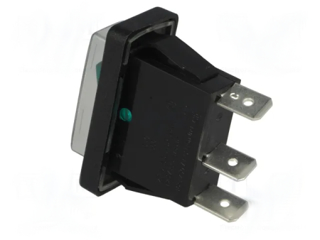 Image secondaire du produit Interrupteur à bascule lumineux Vert 1NO On-Off avec protection plastique transparent