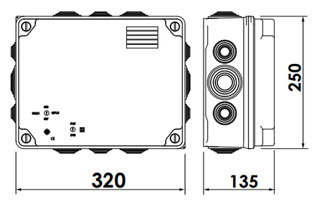 Image secondaire du produit Boîtier étanche IP65 IK07 vis filetées en plastique scellables 320x251x134