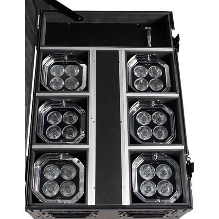 Image nº5 du produit Pack de 6 projecteurs LED RGBA 4 x 10W ADJ Mirage Q6 Pak IP65 sur batterie avec flight de recharge inclus