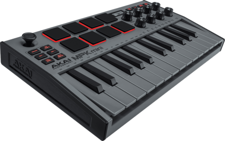 Image principale du produit MPK Mini MKIII grey Akai - Clavier midi USB 25 touches 8 pads gris