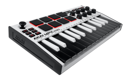 Image principale du produit MPK Mini MKIII blanc Akai - Clavier midi USB 25 touches 8 pads blanc