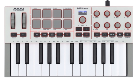 Image secondaire du produit MPK Mini IV-W Akai - Clavier mini gris 25 touches 8 pads 8 rotatifs