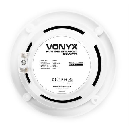 Image nº7 du produit MSV50 Vonyx - Paire de haut parleur encastrable 5 pouces 80W 8ohms blanc