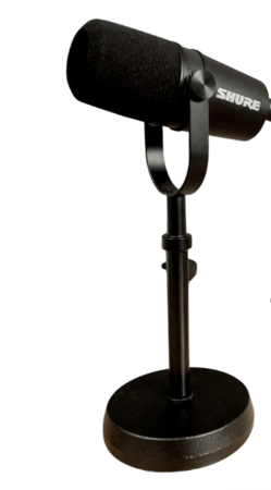 Image principale du produit Pack MV7X Shure sur pied - Micro Dynamique pour radio et podcast avec micro de table